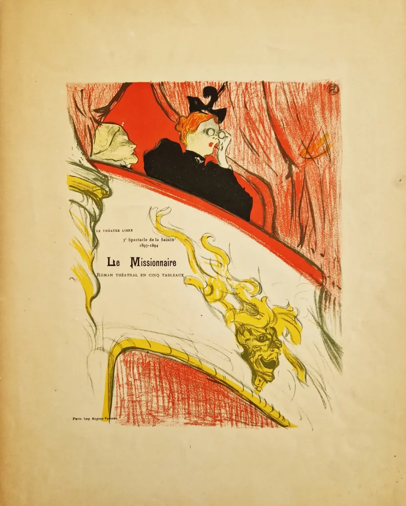 リトグラフ Toulouse-Lautrec - La Loge au mascaron doré