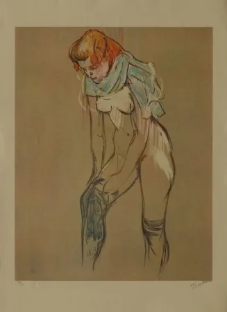 リトグラフ Toulouse-Lautrec - L'Essayage des bas I