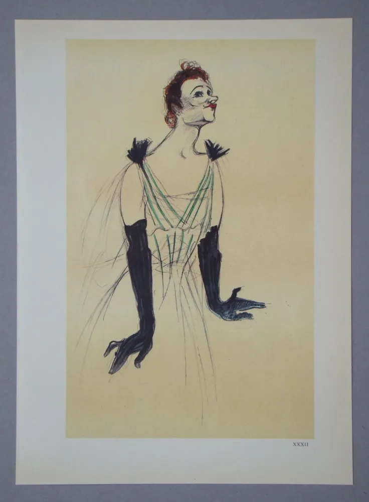輪転グラビア印刷 Toulouse-Lautrec - Yvette Guilbert -Maquette d'une affiche