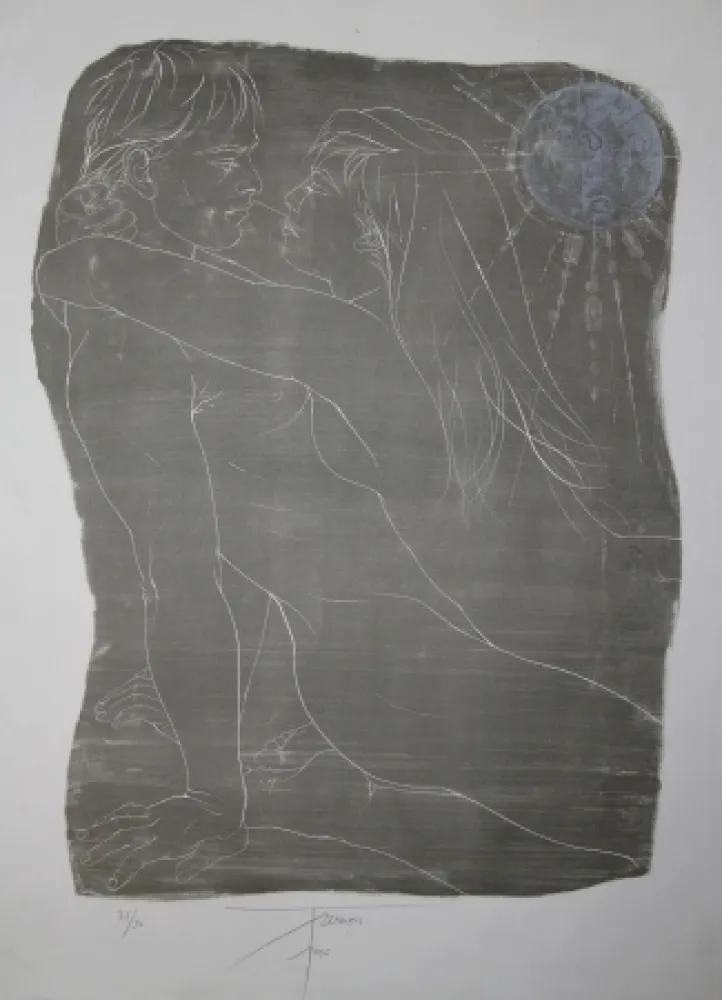 リトグラフ Trémois - COUPLE ENLACE / INTERTWINED COUPLE - Lithographie Original / Original Lithograph