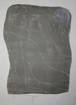 リトグラフ Trémois - COUPLE ENLACE / INTERTWINED COUPLE - Lithographie Original / Original Lithograph