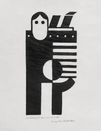 リノリウム彫版 Tschinkel - Emigrant