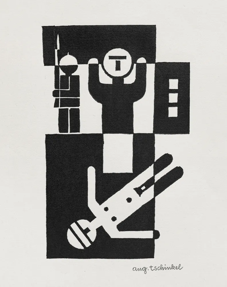 リノリウム彫版 Tschinkel - Vollstrecker (Executor)