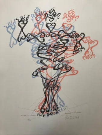 リトグラフ Tschumi - Barocke Figur