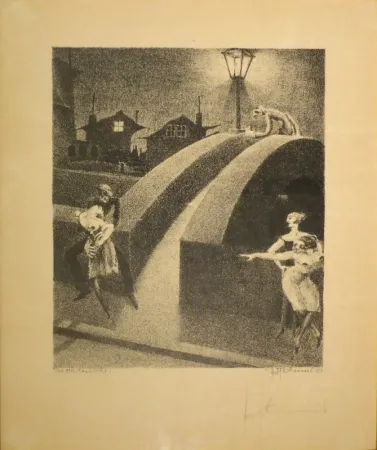 リトグラフ Tschumi - Vorstadtnacht