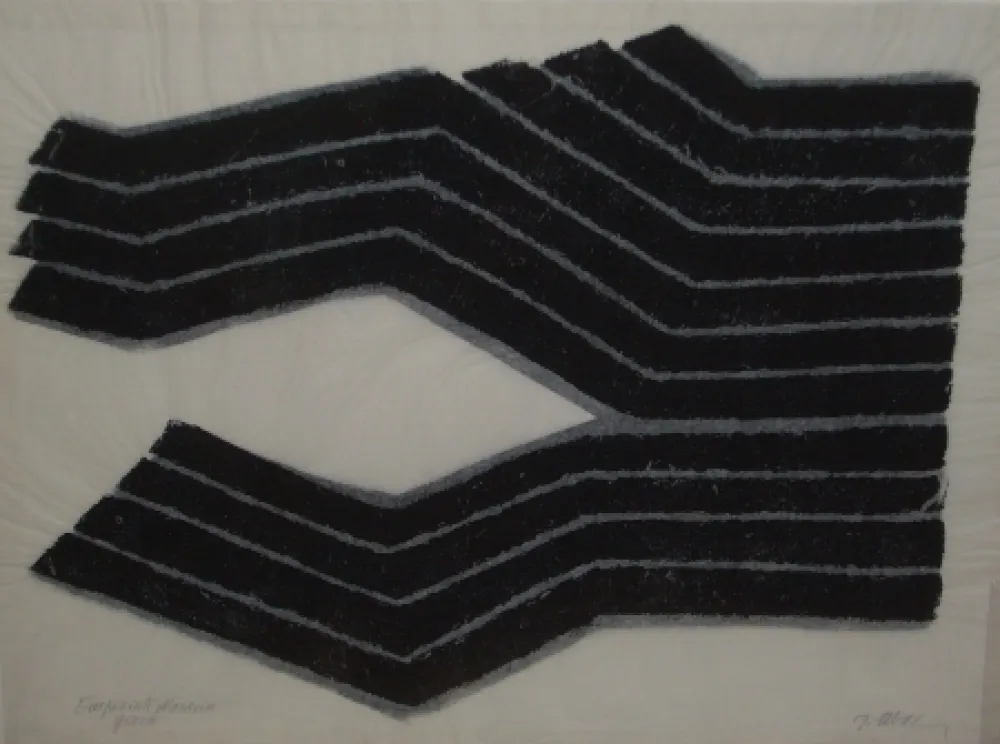 リトグラフ Ubac - Deux labours empreinte ardoise