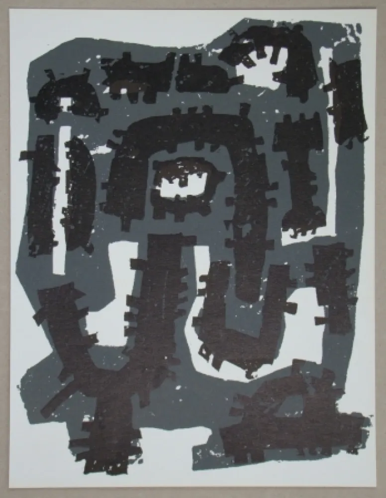 リトグラフ Ubac - Gravure sur ardoise pour XXe Siècle