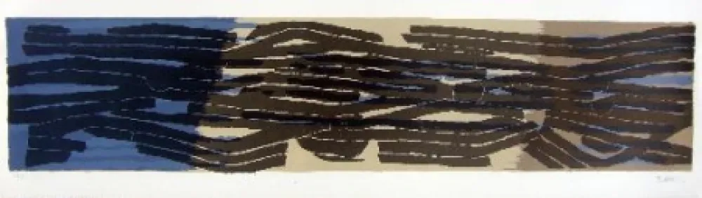 リトグラフ Ubac - Paysage aux sillons 4