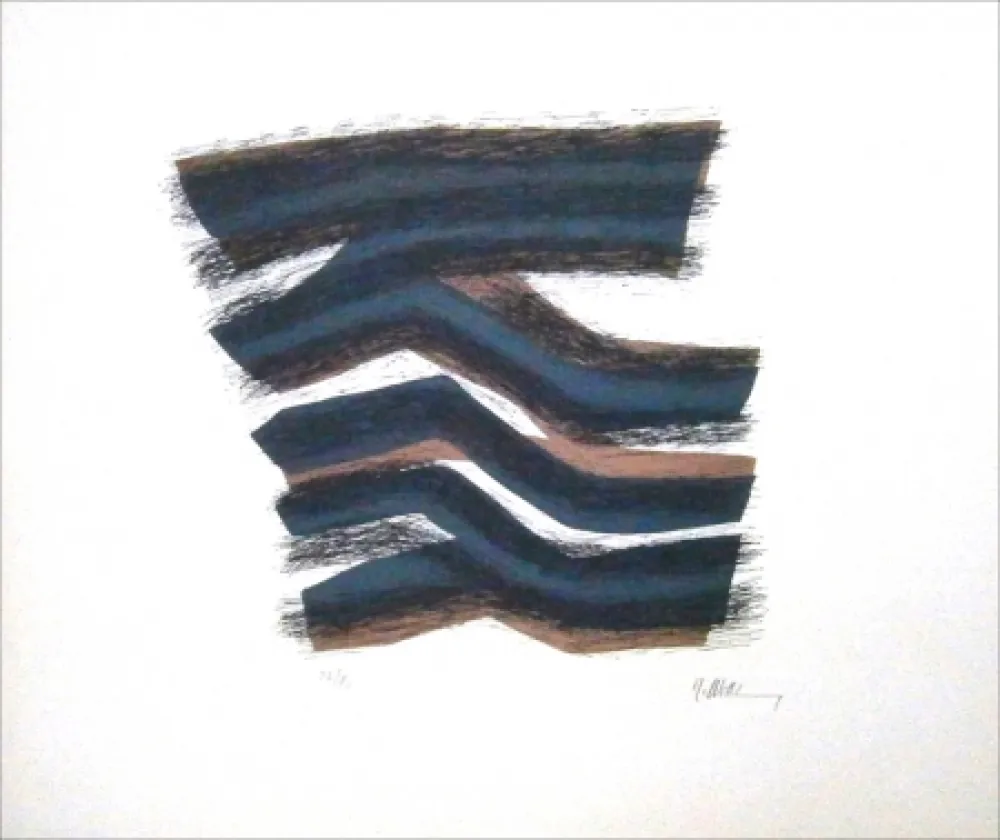 リトグラフ Ubac - Rythme rose et gris endormi