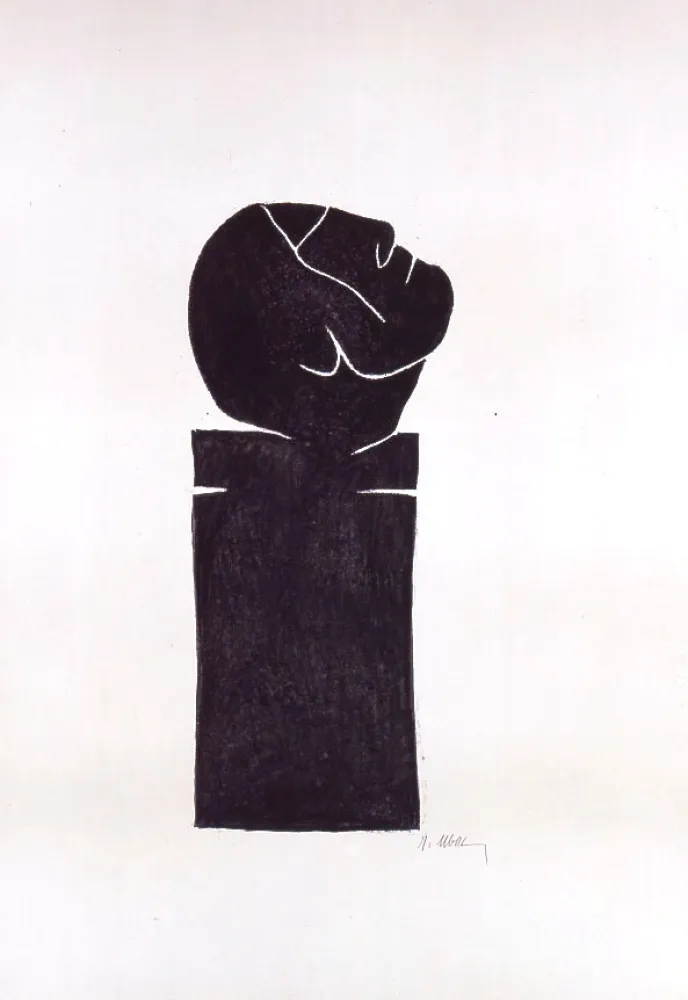 リトグラフ Ubac - Stèle tête levée