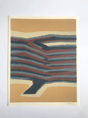 リトグラフ Ubac - Voies ferrées (la Terre V)