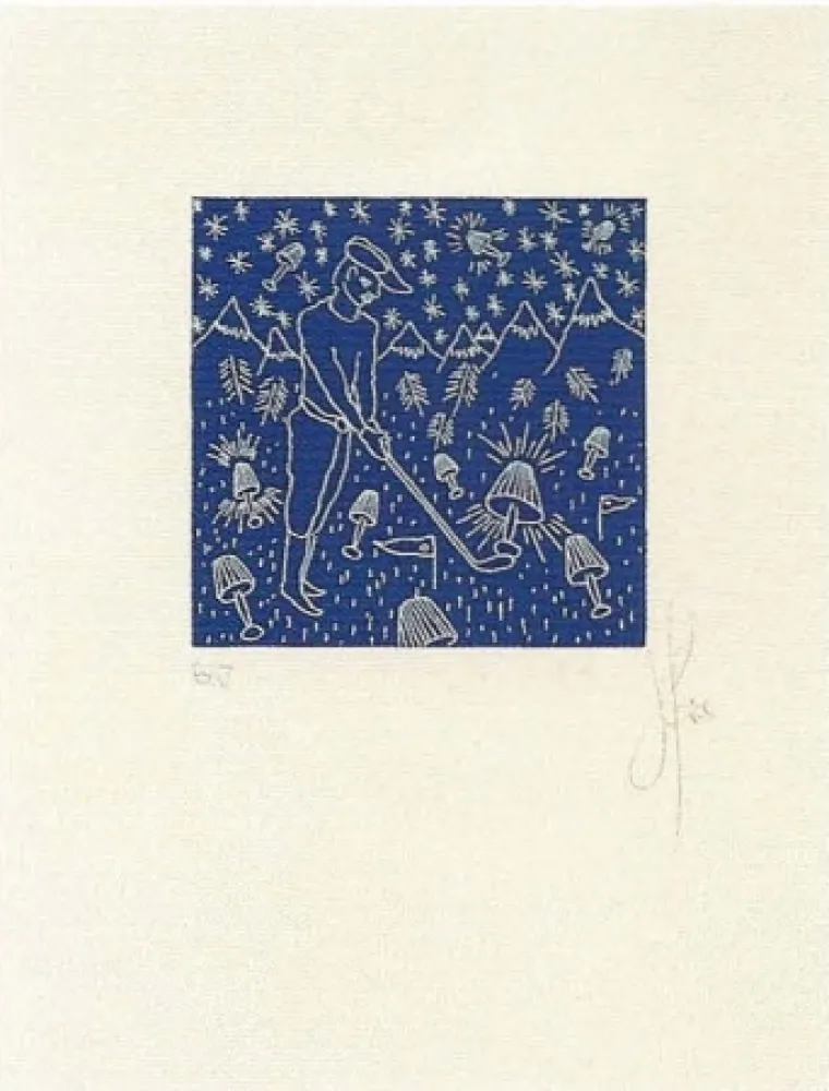 リトグラフ Ucles - Treballar de nit