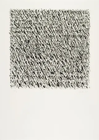 リトグラフ Uecker - Manuelle Struktuur. No II