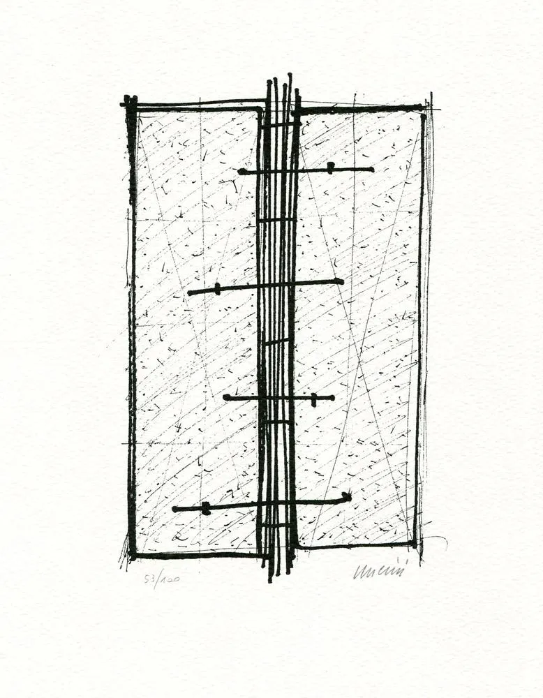 リトグラフ Uncini - Senza titolo