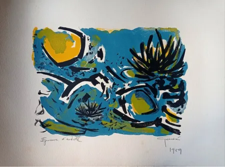 リトグラフ Unknown - Antonio Guansé - Water Lilies, 1959, Hand-Signed  Lithograph