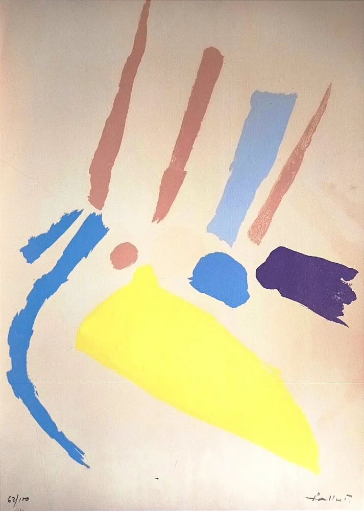 リトグラフ Unknown - Pierre Pallut, Abstract Composition, 1972, Hand signed Lithograph