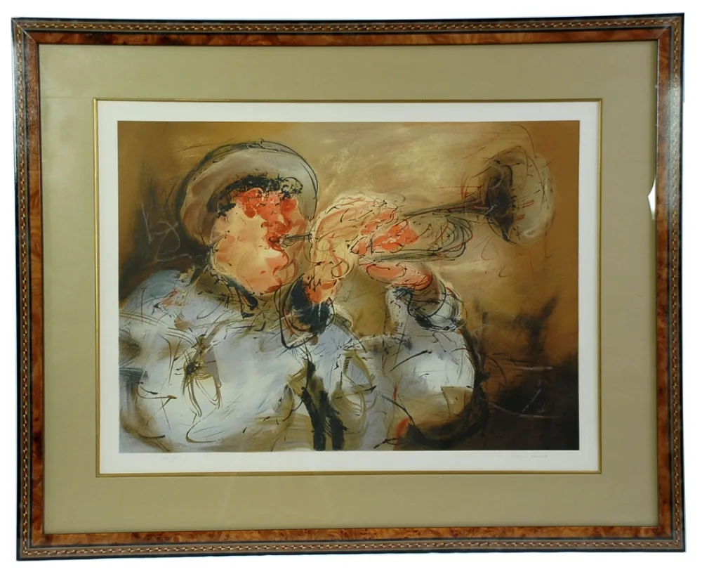 リトグラフ Urdin  - Le Trompettiste - The Trumpeter