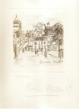 彫版 Utrillo -  Amitiés de Montmartre