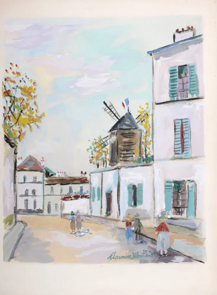 ステンシル Utrillo - La petite rue de Montmartre, 1950