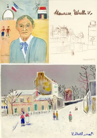 挿絵入り本 Utrillo - MAURICE UTRILLO, V. 11 lithographies originales (Paris, 1956)