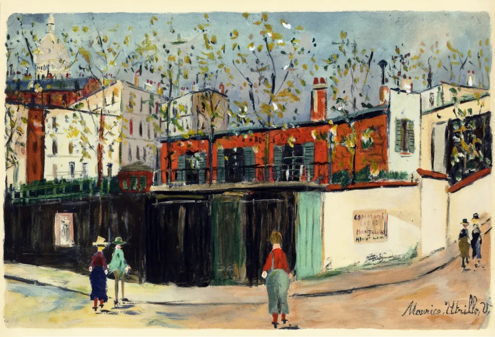 ステンシル Utrillo - MONTMARTRE (1935-38) de l'album : Douze Contemporains par J. Lassaigne (1959)