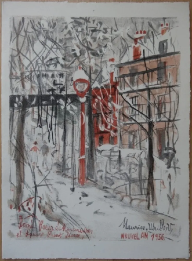 リトグラフ Utrillo - Montmartre sous le neige