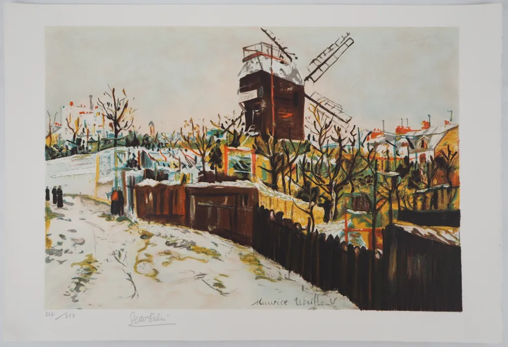 リトグラフ Utrillo - Moulin de la Galette à Montmartre