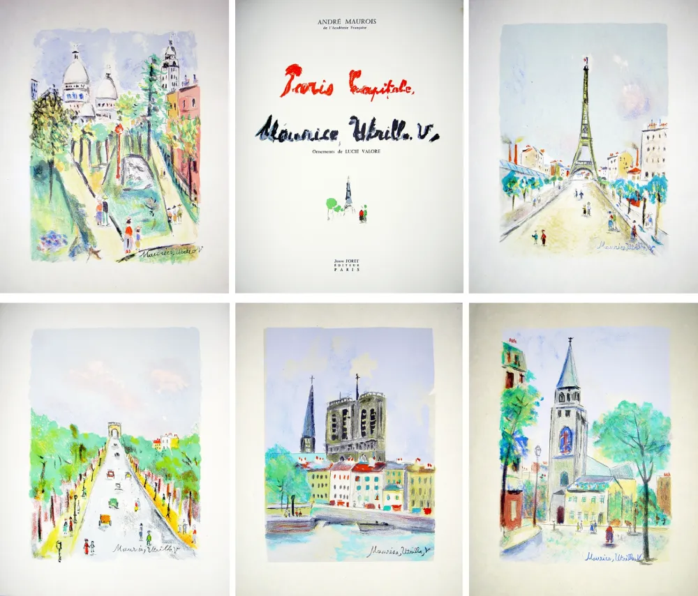 挿絵入り本 Utrillo - PARIS CAPITALE. Lithographies originales de Maurice Utrillo, V. (1955).
