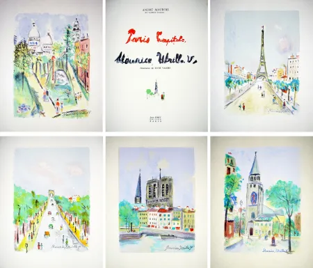 挿絵入り本 Utrillo - PARIS CAPITALE. Lithographies originales de Maurice Utrillo, V. (1955).