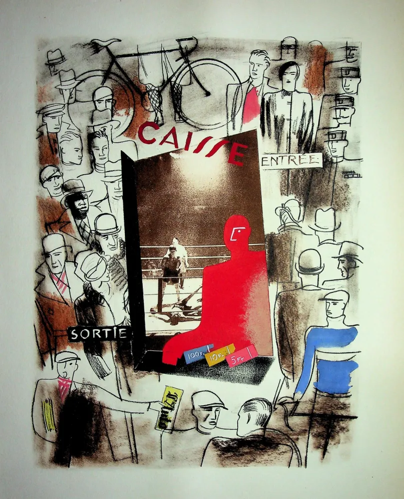 リトグラフ Uzelac - Au stade, le spectacle du sport