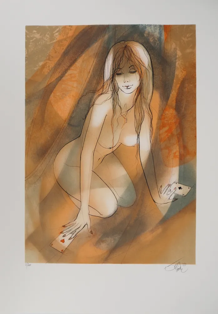 リトグラフ Valadie - Brassens, Une Jolie Fleur