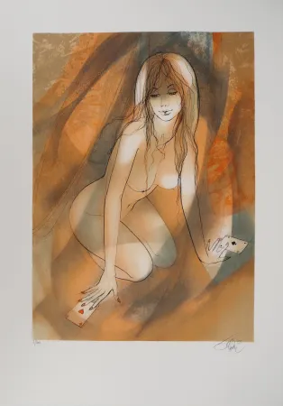 リトグラフ Valadie - Brassens, Une Jolie Fleur