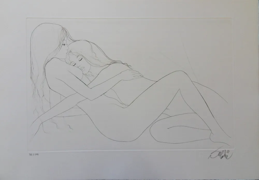 彫版 Valadie - Endormies l'une contre l'autre