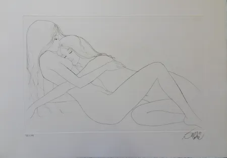 彫版 Valadie - Endormies l'une contre l'autre