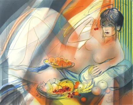 リトグラフ Valadie - La Gourmandise