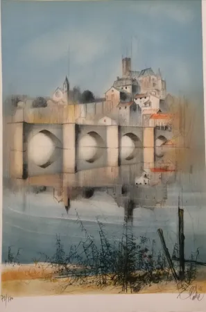 リトグラフ Valadie - Le Pont de Limoges