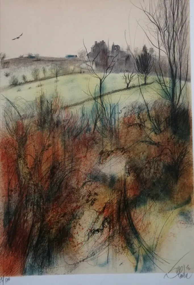 リトグラフ Valadie - Noailles - Limousin