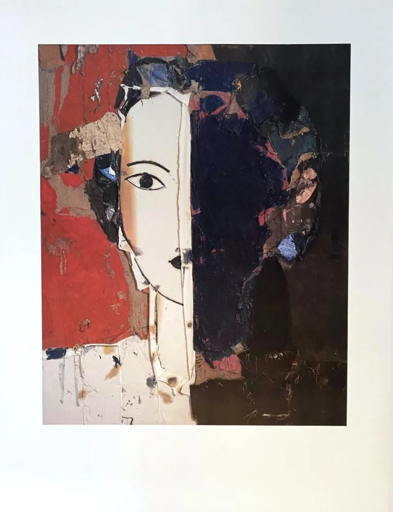 掲示 Valdés - Retrato Con Medio Rostro Azul