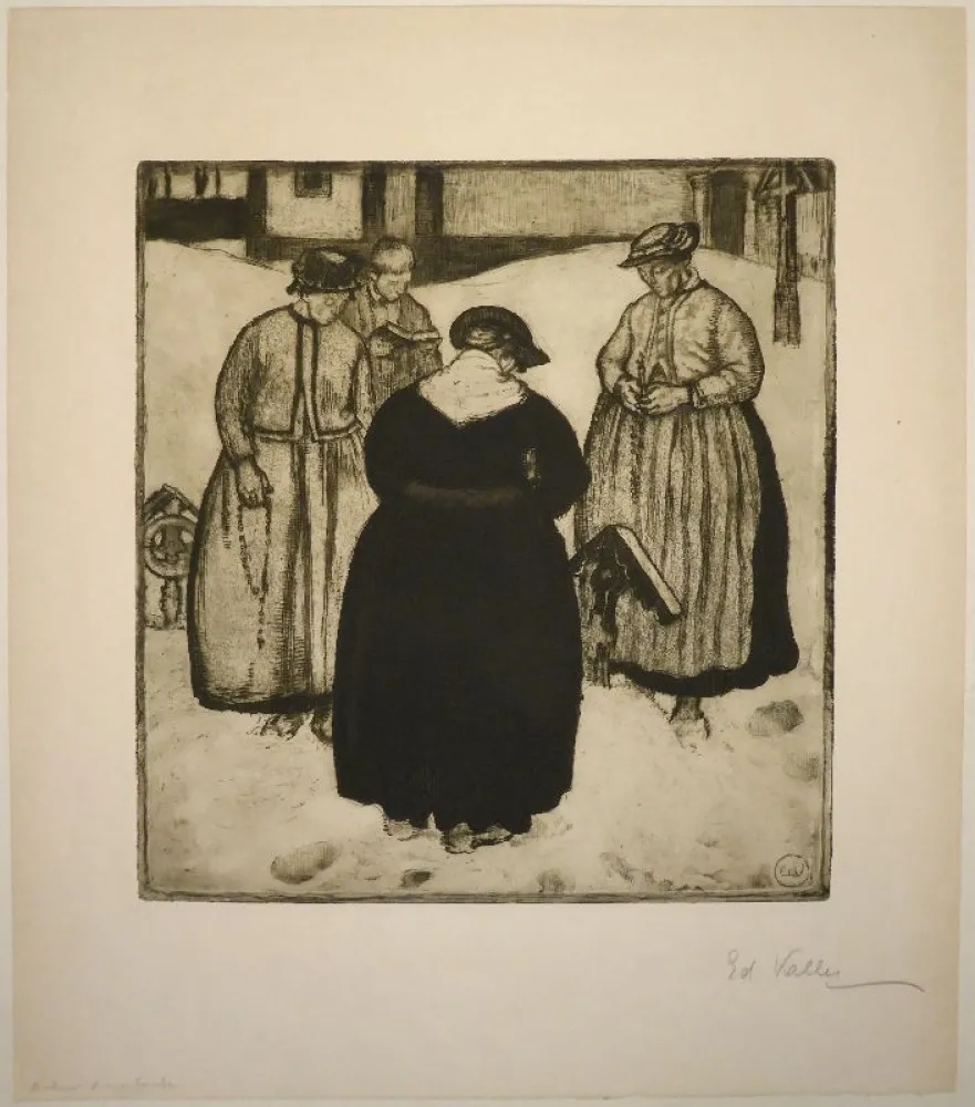 エッチングと　アクチアント Vallet - Autour d'une tombe