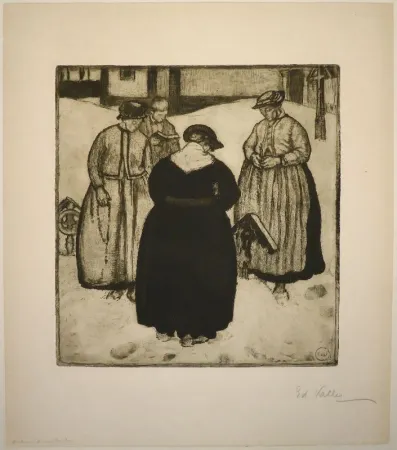 エッチングと　アクチアント Vallet - Autour d'une tombe