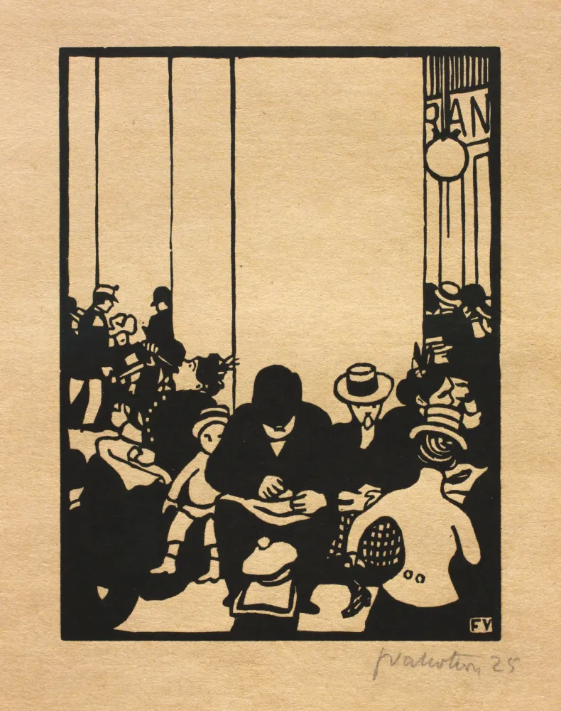 木版 Vallotton - Cinq heures (L'Éxposition universelle)