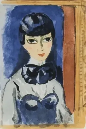 リトグラフ Van Dongen - Claudine ou Mlle Oeuie de Lynx ( SIC) circa1950