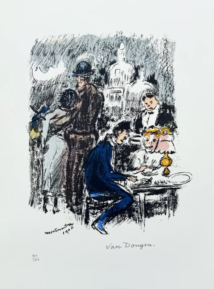 リトグラフ Van Dongen -  Diner a Montmartre