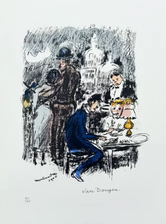 リトグラフ Van Dongen -  Diner a Montmartre