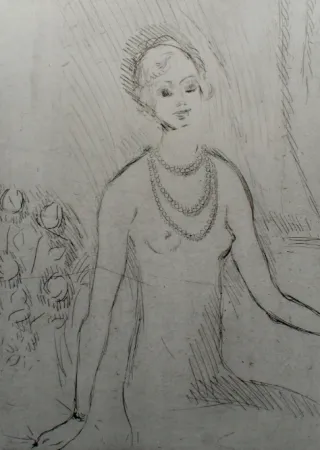 彫版 Van Dongen - Girl with a pearl necklaces
