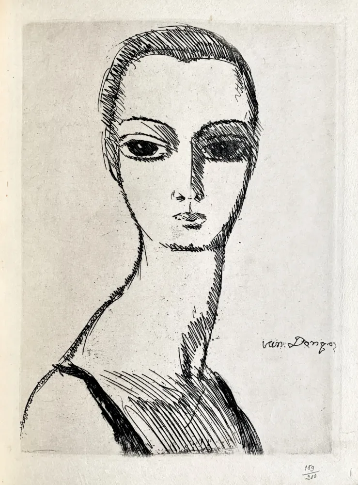 彫版 Van Dongen - Girl with swans neck