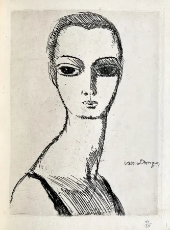 彫版 Van Dongen - Girl with swans neck