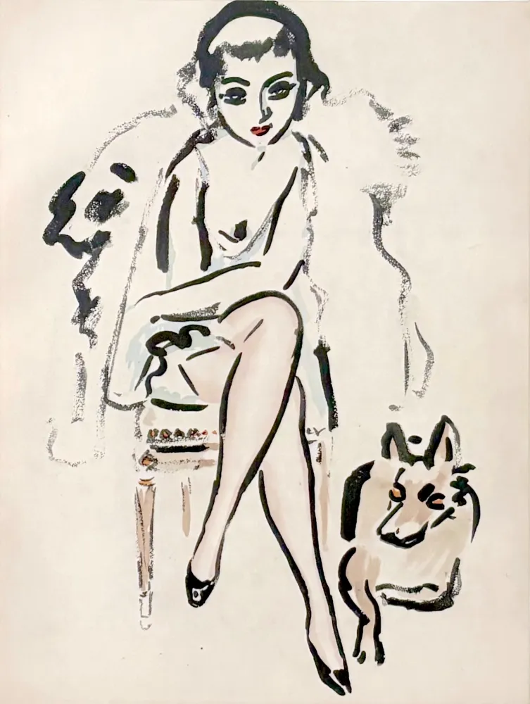 ステンシル Van Dongen - Jeune Femme au Chien