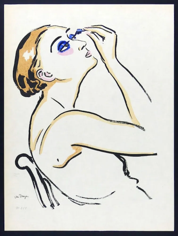 ステンシル Van Dongen - Le Rimmel, Femme se macquilant