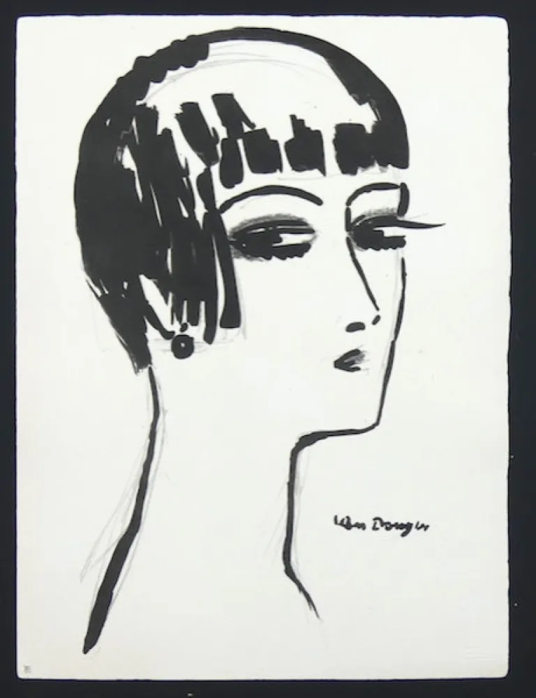 リトグラフ Van Dongen - Les Cheveux Courts